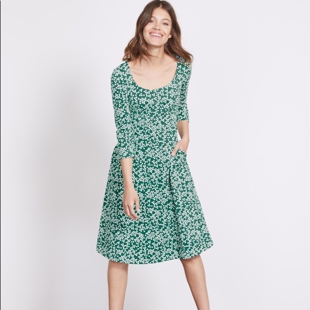 Boden Julianna Green Ponte Dress